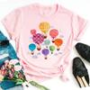 Cute cartoon balloon round neck short-sleeved T-shirt women's casual Harajuku loose T-shirt top