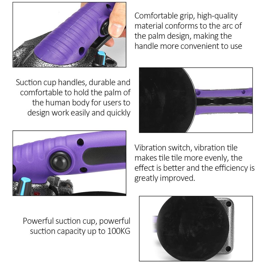 Tiling Tiles Machine Tile Vibrator Suction Cup 10 Gear Adjustable Automatic Floor Vibrator Leveling Tools with 2 Battery 1500W 100V-240V