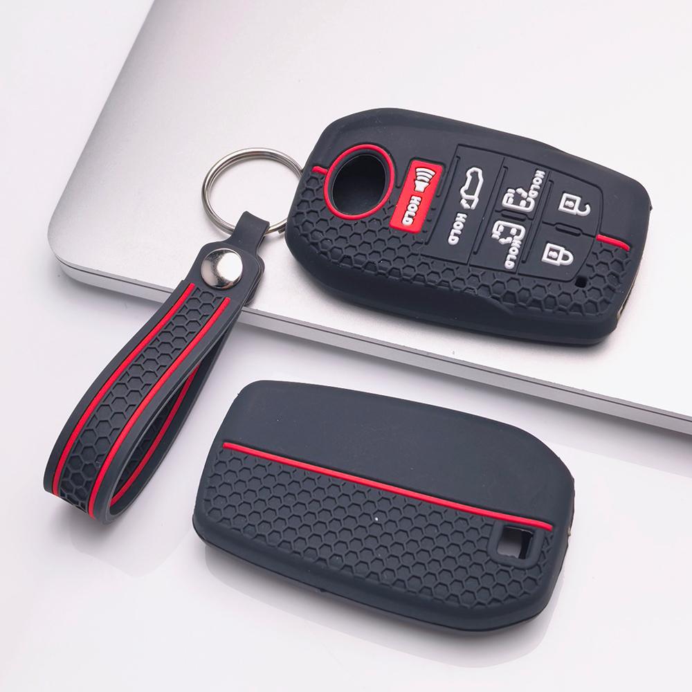 Premium Honeycomb Silicone Smart Key Cover Keychain Fit Toyota Sienna Highlander Venza Grand Highlander Anti-Scratch Guard Shockproof
