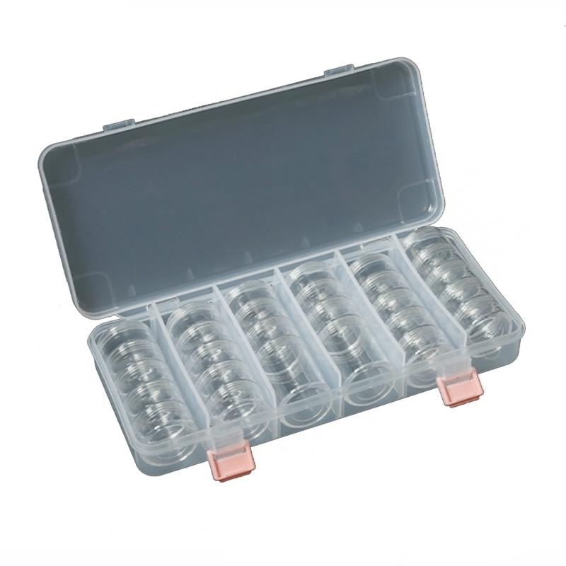Convenient Screw Lid Box Clear Plastic Storage Container Jewelry Storage Box Powder Storage Box for Beads and Small Item