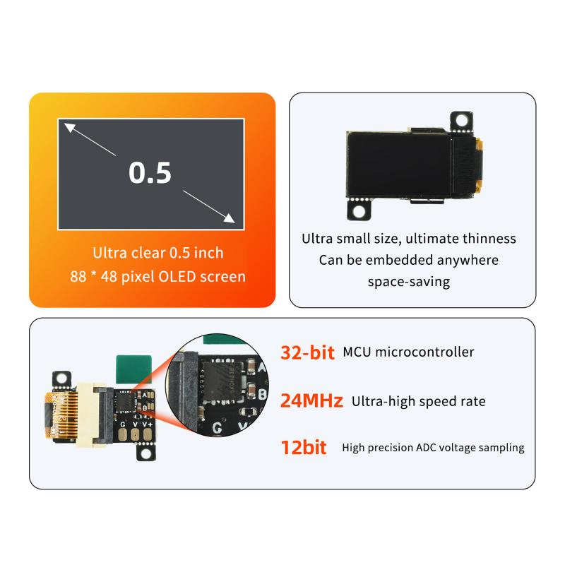 High Accuracy Mini Digital Voltmeter DC 0-30V 0.5 Inch OLED Display 5Hz 10Hz Adjustable for Lab Use 1 PCS