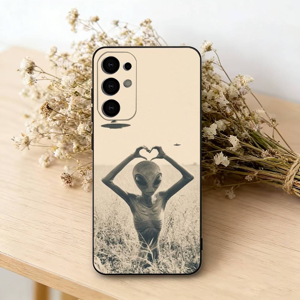

Funny Space UFO A-alien T-thing Phone Case For Samsung S25,S24,S21,S22,S23,S30,Ultra,S20,Plus,Fe,Soft Silicone Black Cover Samsung S24