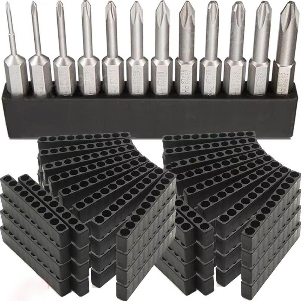 8/10/12 Holes Drill Bit Storage Base DIY 6.35mm Drill Bit Storage Rack Drill Organizer Hardware Tools Power Storage Accessorie