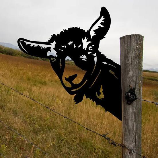 Peek-a-Boo Sasquatch Silhouette Sign Metal Garden Art Sign Weatherproof Coated Animal Sign Outdoor Decor for Trees Fences Lawns Patios