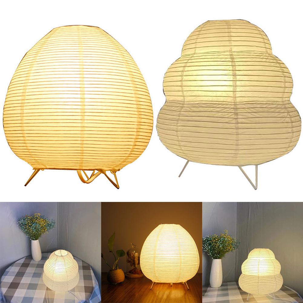 Lantern LED Table Lamp Rice Paper Bedside Study Table Lamp Handmade Desktop Decorative Lantern Light for Living Room Bedroom