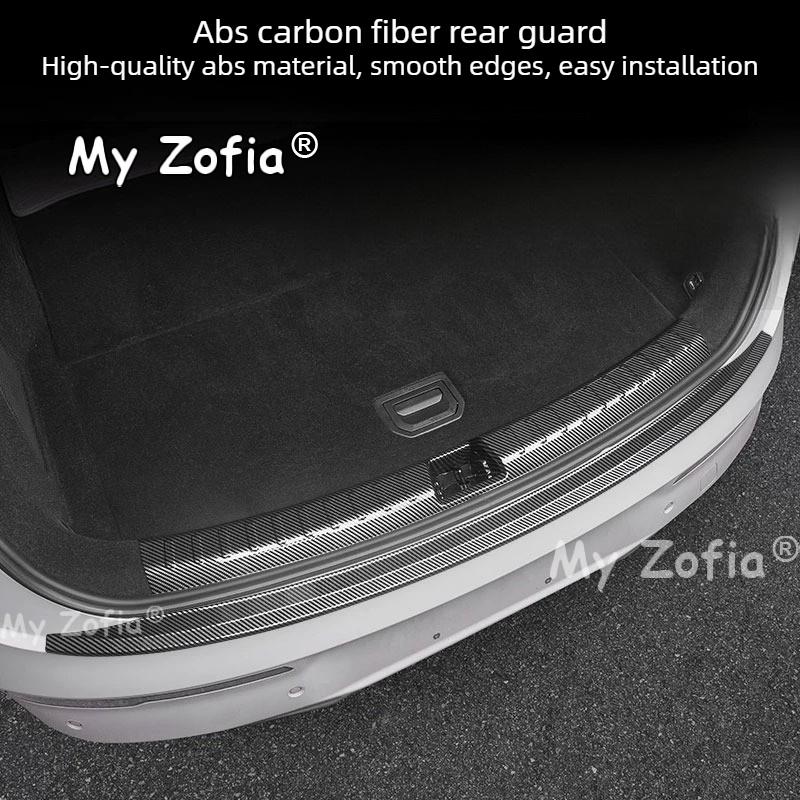 For Zeekr 7GT 2025 2026 Carbon Fiber Rear Bumper Sill Plate Anti-Scratch Trunk Door Sill Protector Cover Exterior Accessories