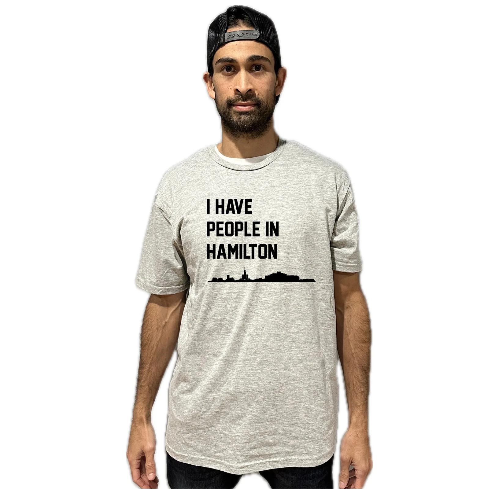 I Have People In Hamilton New Zealand Skyline T-Shirt XL