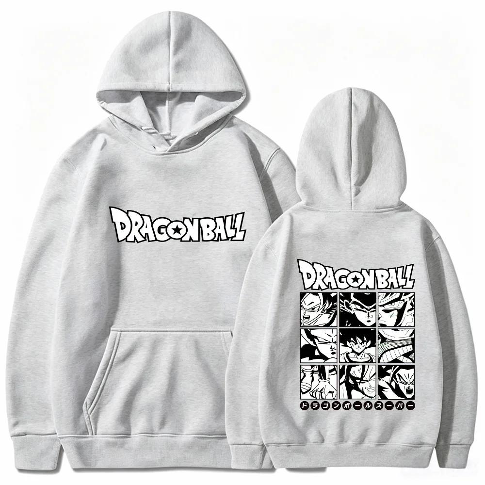 Dragon Ball Hoodie Unisex Manga Panel Character Collage Front Back Print Anime Fan Pullover Hooded Sweatshirt