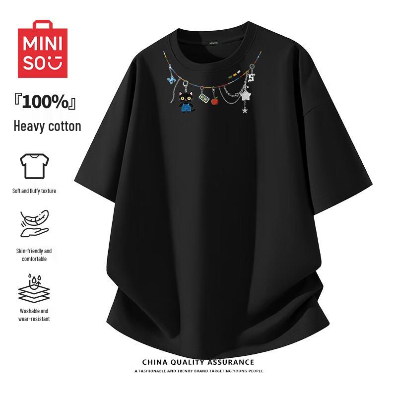 MINISO Men s Summer Pure Cotton Graphic T-Shirt M
