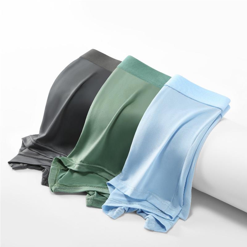 Men's Flat Corner Underwear No Trace Ice Silk Cool Breathable Summer Ultra Thin Quick Drying Shorts