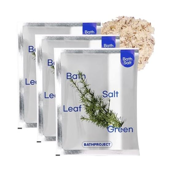 BATHPROJECT Bath Project Basti Соль Лист Зеленый Набор из 3 штук (50 г х 3) / Соль для ванны Чайный пакетик Аромат Каменная соль Лавандовый цветок Лимон Лайм Базилик