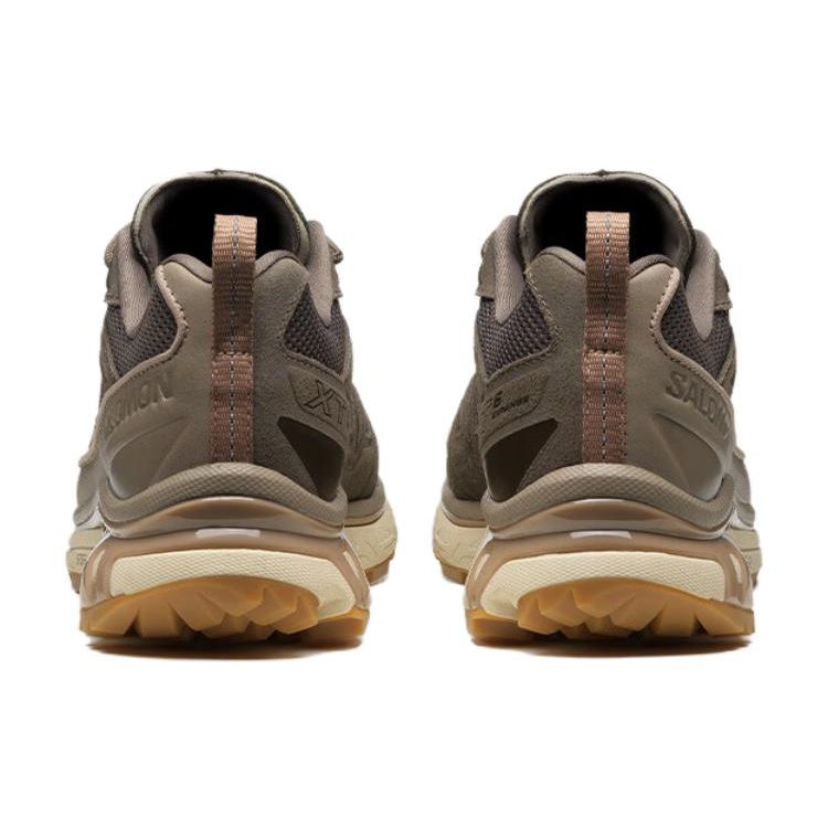 Salomon Xt-6 Expense Leather Round Toe Comfortable Breathable Lightweight Low-Top Outdoor Functional Shoes Men Shoes Dark-Brown 472949
