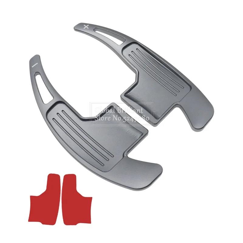 

2 шт. автомобильный стиль для Ford Mustang 2015 2016 2017 2018 2019 рулевое колесо переключатели передач подрулевые переключатели алюминиевый сплав аксессуары серый