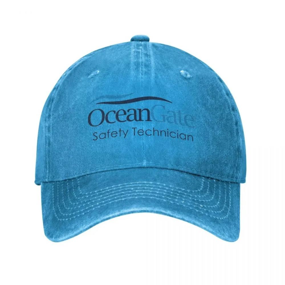 Vintage kšiltovka OceanGate pro bezpečnostního technika, unisex styl, obnošený vzhled, praná, pokrývka hlavy pro venkovní nošení ve všech ročních obdobích, cestovní klobouky, kšiltovka