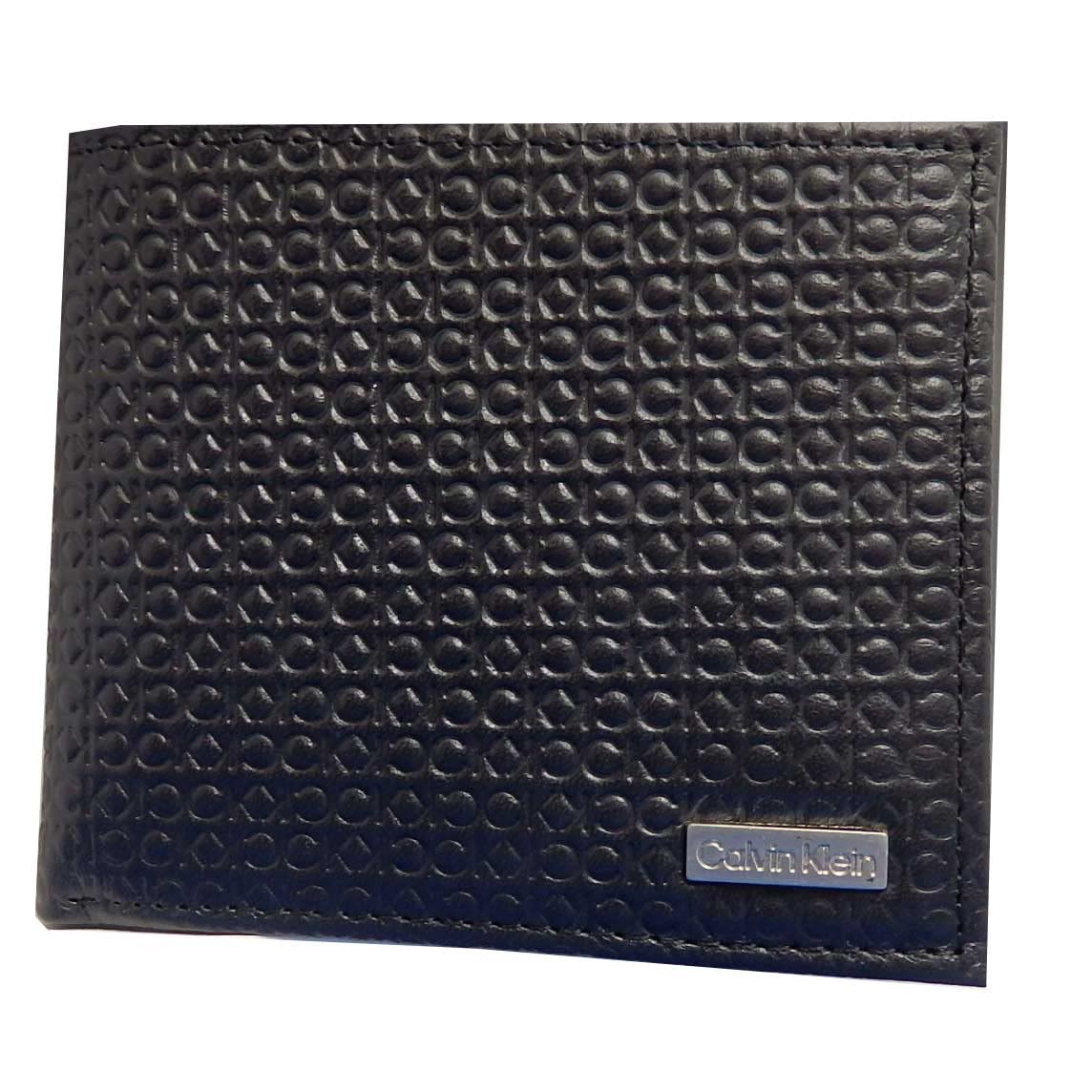 Calvin Klein 31CK130007 Billfold with Coin wallet with coin MICRO EMBOSS 001 RFID PROTECTION Pocket, Bi-fold pocket, BLACK, (anti-skimming) [Used] чёрный