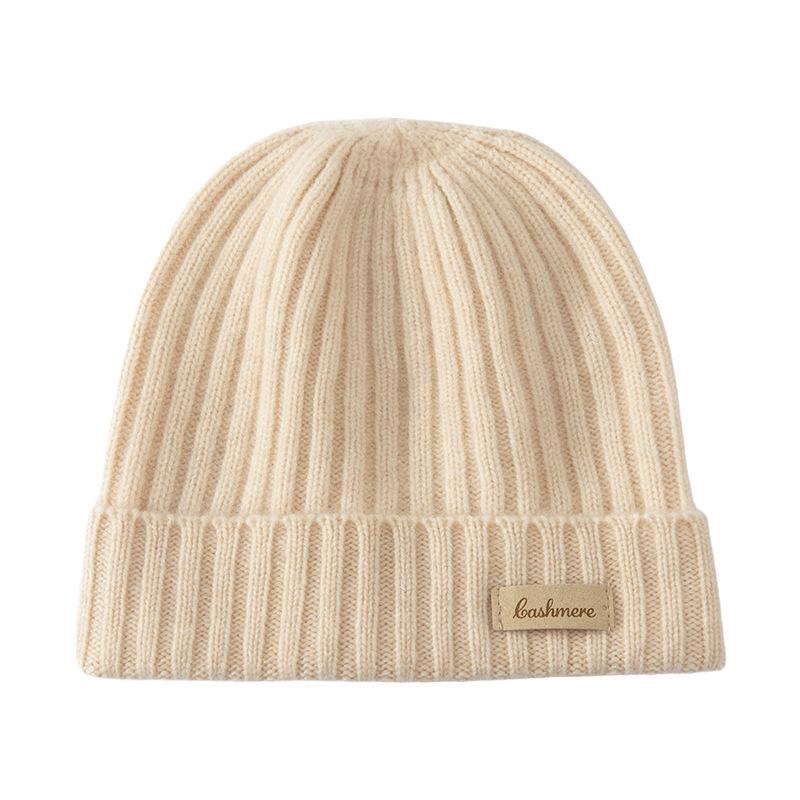 Kids' Cashmere Hat, Unisex Autumn/Winter Style, Thick Knit Wool for Warmth & Versatility.
