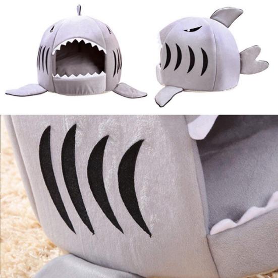 Bequeme Höhlenform Hundehütte Hai Form Katze Hund Haustier Weiches Nest