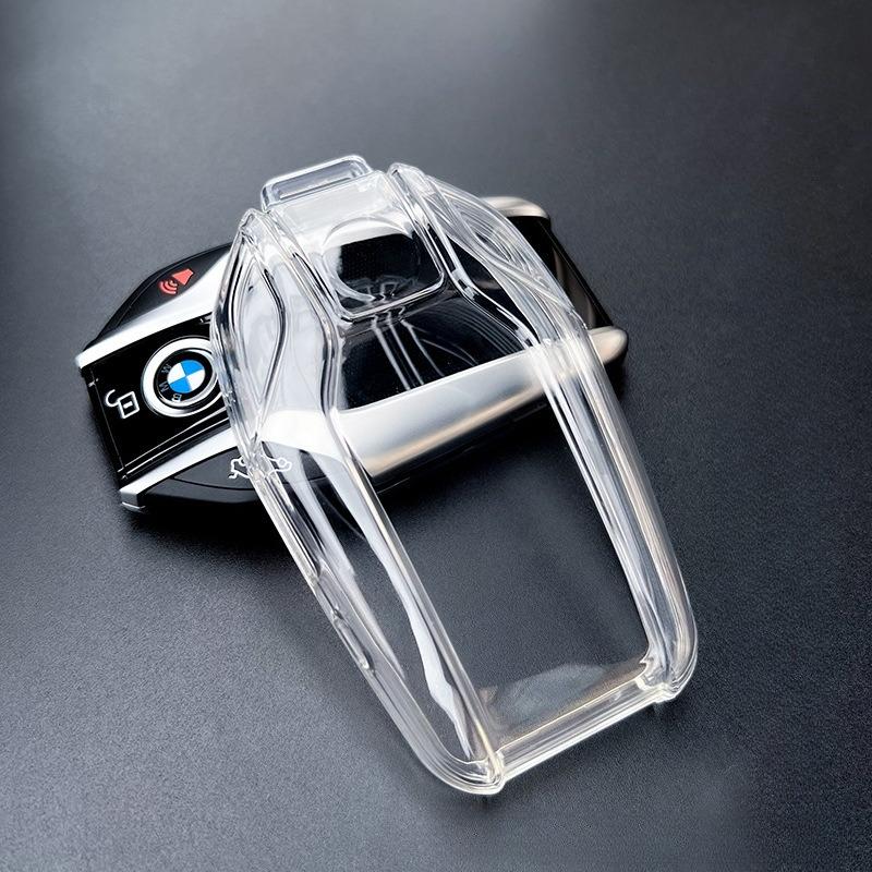 TPU Transparent Car Key Cover for BMW - Compatible with 1/3/5/X Series, I Models | Black & White Color | Protective Key Fob Case