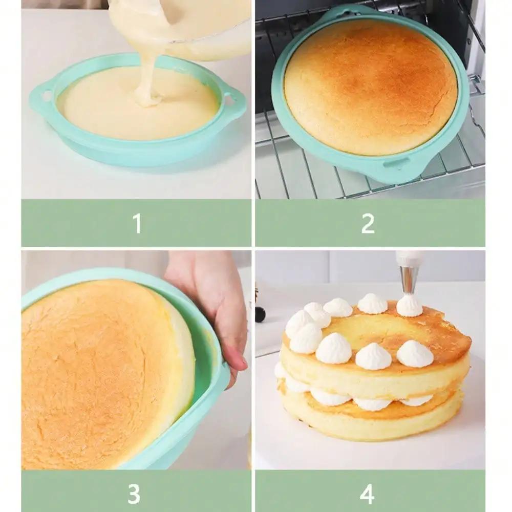 1pc 4 Inch High Quality Silicone Round Cake Mold Food Grade High Temperature Resistant Oven Baking Sandwich Baking Tools