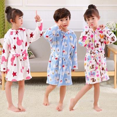 Kids Little Boys Girls Hooded Pajamas Cartoon Animal Bath Robes 100 110 120 130+