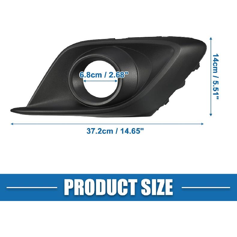 Front Left Right Side Fog Light Grille Cover No.BHN150C11A/BHN150C21A Bumper Fog Lamp Frame Grille Cover Cap Trim for Mazda 3 2014 2015 1 Pair