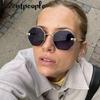 Vintage Octagon Punk Sunglasses Women  Luxury Brand Metal Frame Steampunk Polygon Sun Glasses For Ladies Fashion Eyewear