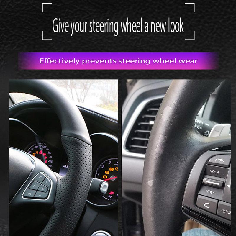 Black Microfibre Leather Car Steering Wheel Cover For Volkswagen VW Golf 7 Mk7 Touran Up New Polo Jetta Passat B8 Tiguan