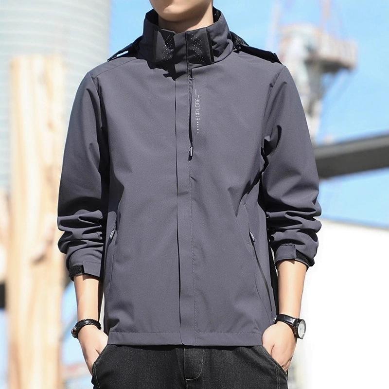 Spring and autumn coat men's 2025 new slim-fitting thin jacket lapel Korean version trendy casual jacket l
