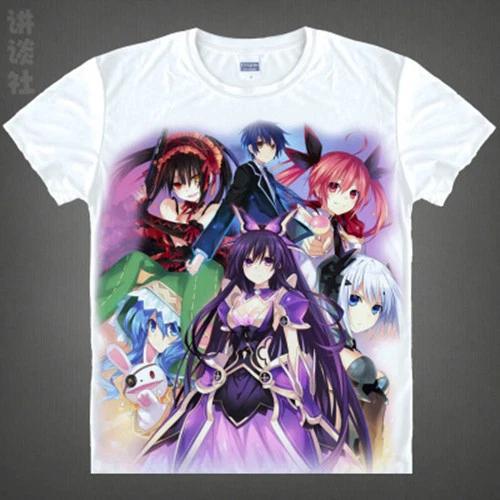 DATE A LIVE Аниме Манга Футболка Костюмы Белый Новый 3XL