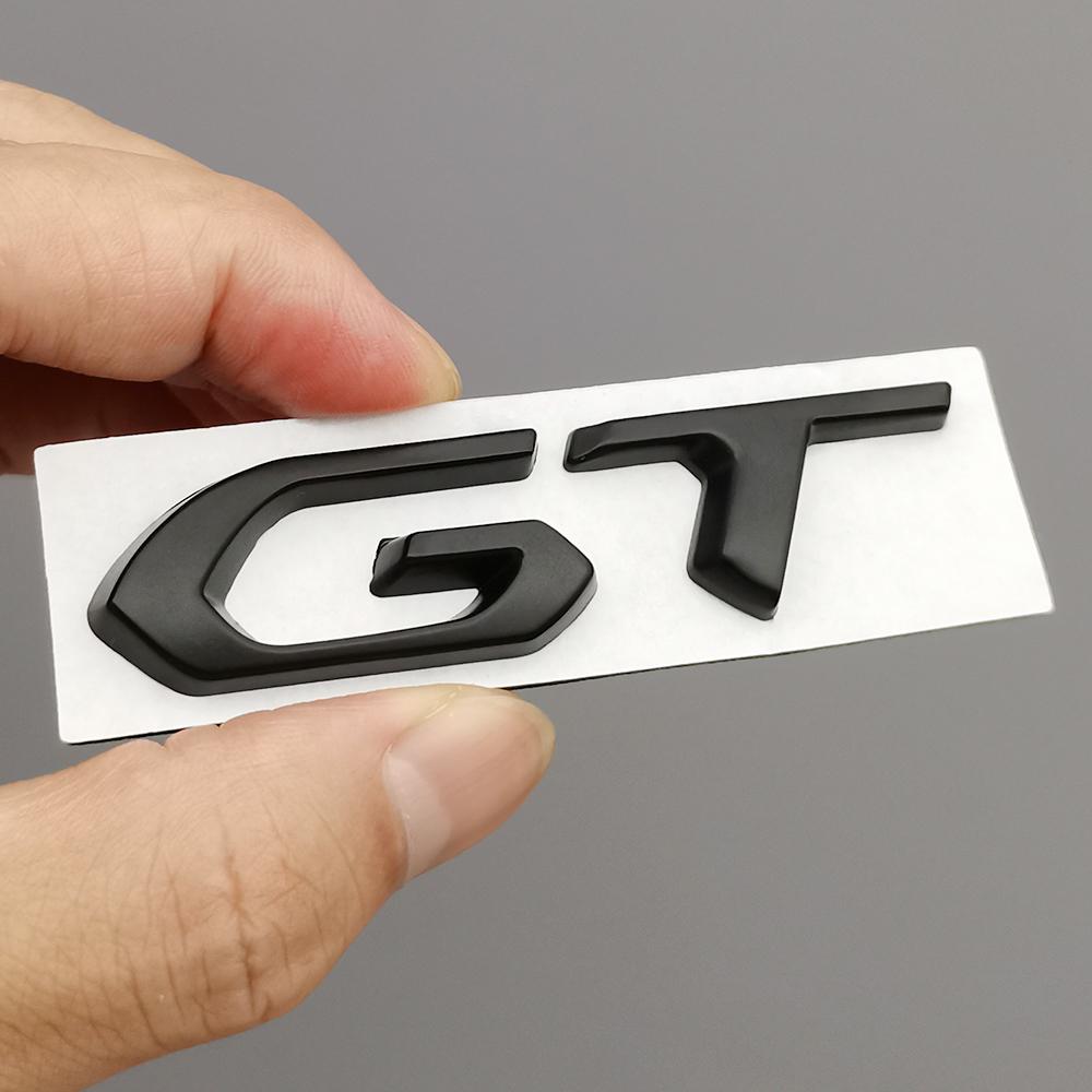 HRUC6 3D Metal Car Sticker GT Logo Emblem Trunk Badge Decals For Peugeot 308 408 508 307 205 206 208 3008 5008 4008 2008 Accessories