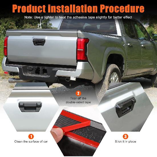 Daeiclru Tailgate Door Handle Trim Cover Compatible with Toyota Tacoma 2024 2025, Rear Trunk Grab Handle Cover Scratch Protector Accessories (Not Fit