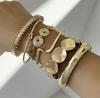Striped rhombus pattern exaggerated personalized twist design multi-layer opening stacked bracelet women's bracelet set