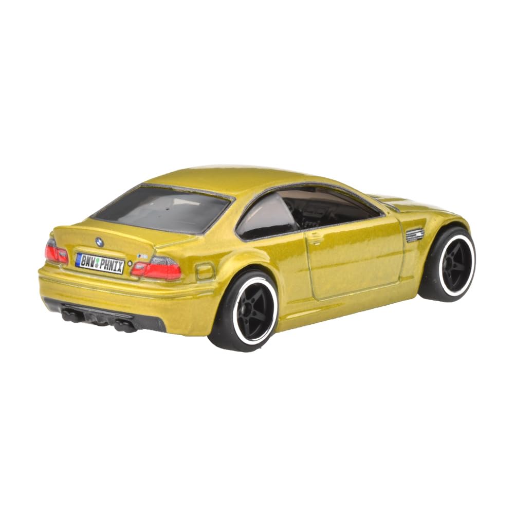 Hot Wheels Boulevard BMW M3 Vehicle Toy Miniature for Ages 3 and HRT80 Car, Yellow, Up,