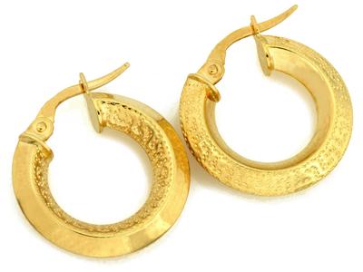 Gold Earrings for Women 585 Hoops Fashionable 14k Gold