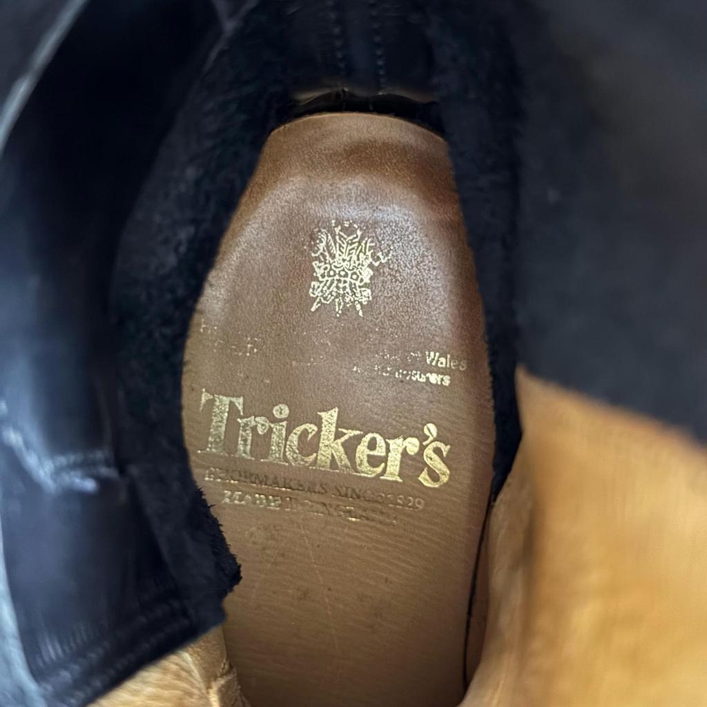 Very Good Tricker's short boots Engineer motorcycle boots black leather L7220 Used