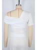 European One-Shoulder Polka Dot Slim T-Shirt with Slanted Neck and Hollow Design