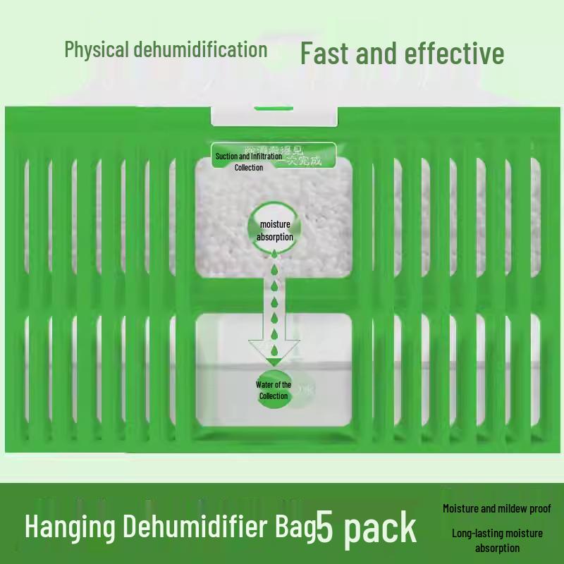 Hanging Dehumidifier Bag: Indoor Moisture Absorber, Anti-Mold for Dorms & Wardrobes