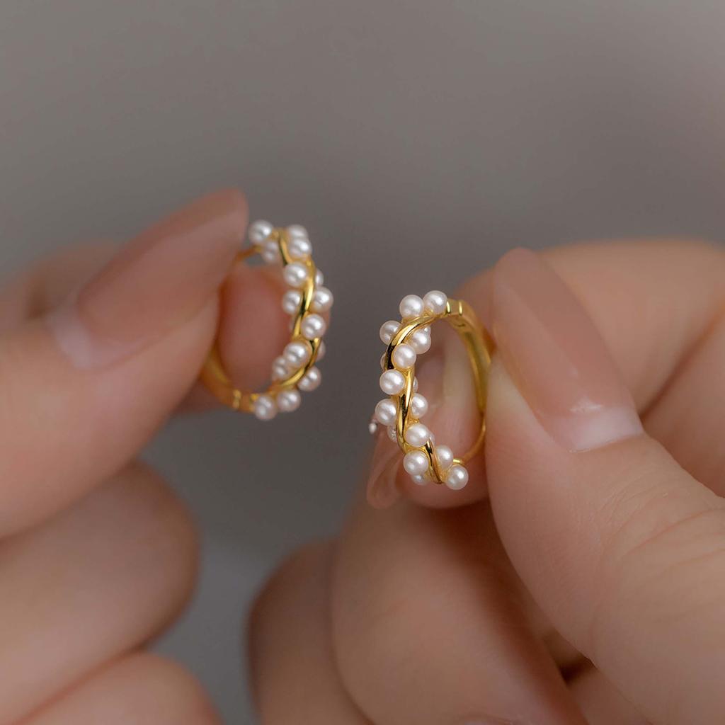 KristLand Orecchini Creoli 925 Argento Sterling Con Zirconia - Semplici Gioielli Di Moda - Regalo Natale Compleanno