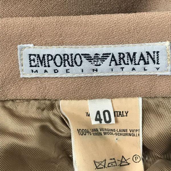 Vintage Made In Italy/EMPORIO ARMANI Tucked A-Line Skirt/Size 40/L/Brown/Back Zip(USED)