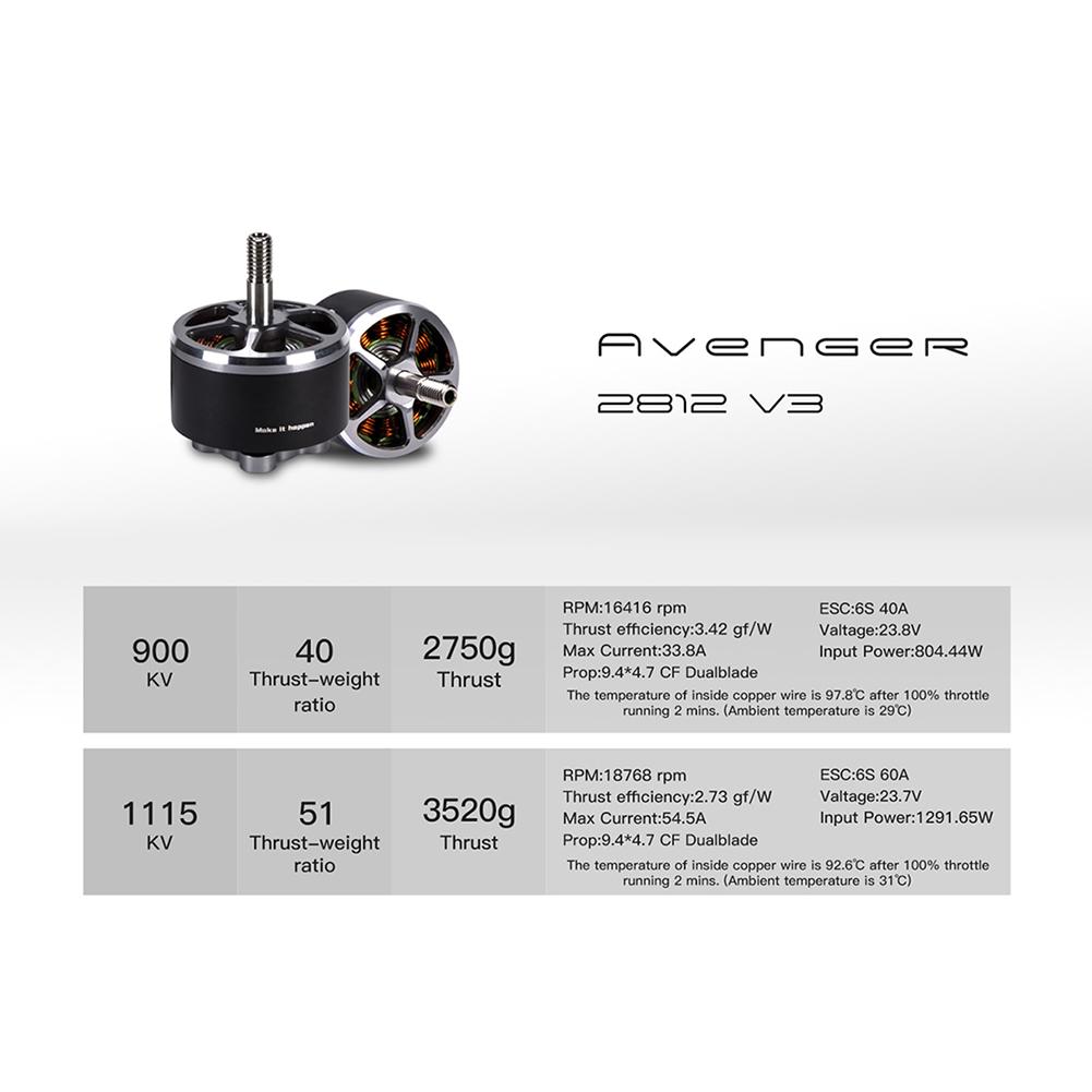 1ks/4ks Avenger 2812 V3 900kv/1115kv Náhradní díly bezkomutátorového motoru pro Fpv multikoptéru pro RC dron