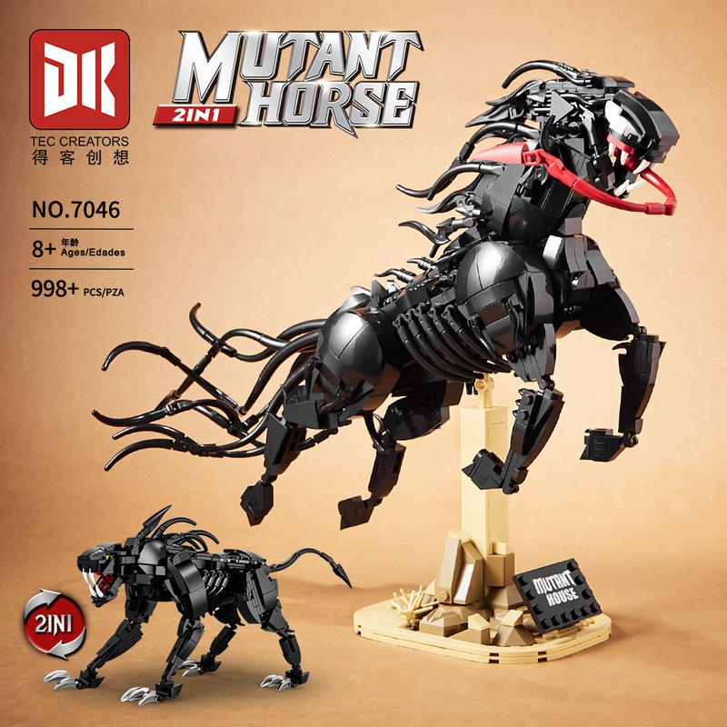 7046 Mutant Horse Anime Venom Building Blocks Model Movie Horse Monster Diy Bricks Assembly Toys Kids Trendy Toys Birthday Gifts