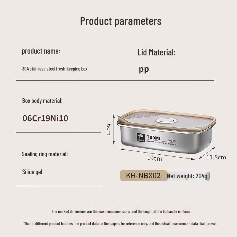 Kangbach 304 Stainless Steel Food Storage Container
