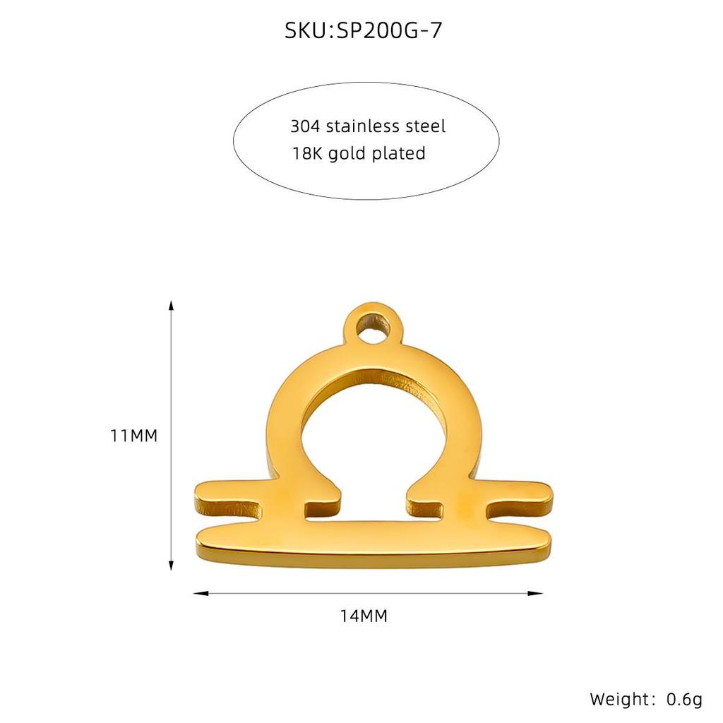 European & American Titanium Steel Zodiac Pendant Necklace & Bracelet - Handmade Gold Electroplated Accessories