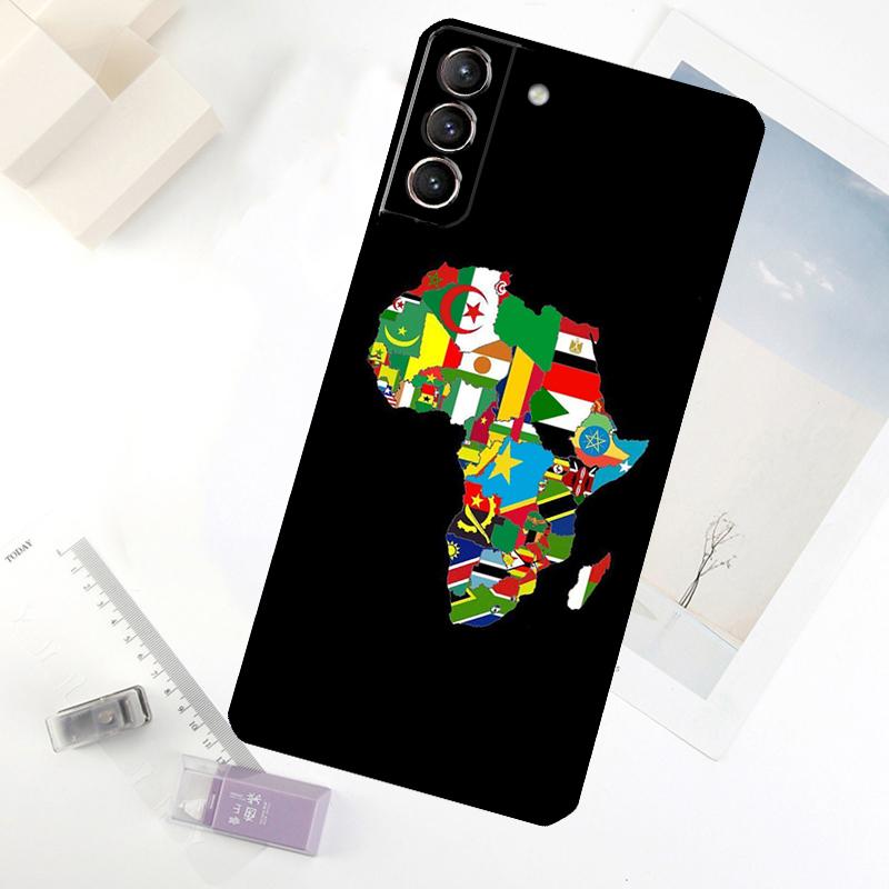 Africa Map Phone Case For Samsung Galaxy S25 FE S20 FE S21 S22 S23 S24 S25 Ultra S9 S10 S25 Plus Cover