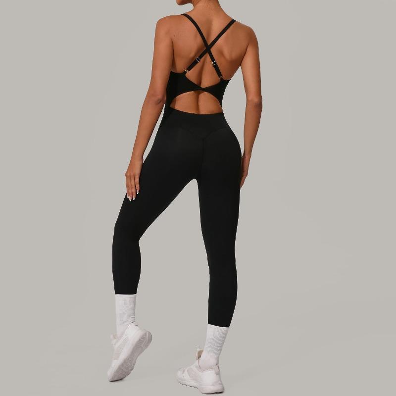 Mergansa Chicken Heart Collar Adjustable Button onesie Cross Waist Hip Lift Sports Yoga Tights