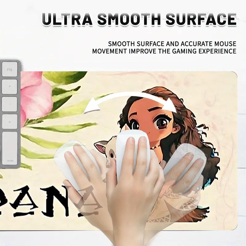 1Pc Adventure Awaits Moana Gaming Mouse Pad Keyboard Desk Mat Non-slip Rubber Lock Edge Waterproof Computer Mousepad for Office Home Decor Ey12