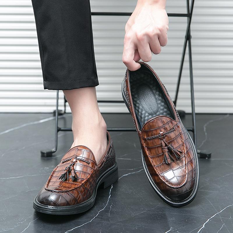 Men's Shoes Foreign Trade New Casual Leather Shoes Fashion Hairstylist One Pedal Leather Shoes Trend British Style Small Leather Shoes