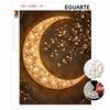 Kit d'Art Perles Lune Dorée Branche avec Cadre Toile Perles Scintillantes 3D Artisanat Relaxant pour Chambre Cocooning Décoration Murale Intérieur de Maison Moderne Élégant