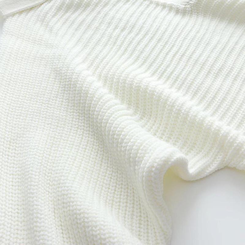 IHUASU Podzimní a zimní rukáv Volný Jednobarevný Svetr s dlouhým rukávem Dámský svetr s výstřihem do V