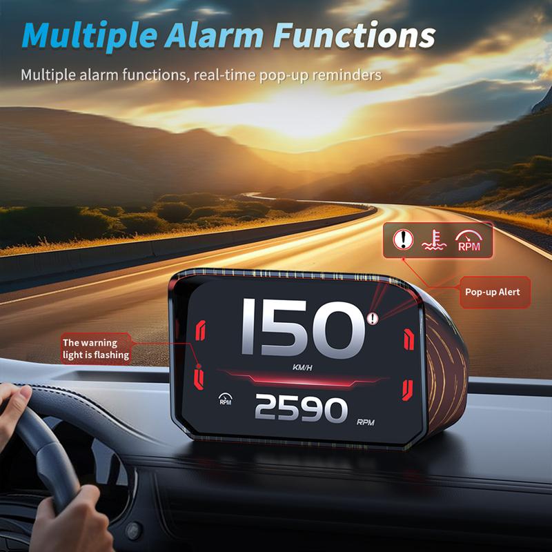 P30 HUD OBD2 Display Car On-board Computer Speedometer RPM Meter AFR Time Speed Voltage Display Multi Functional Speeding